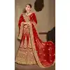Red Color Velvet Stone Work Wedding Lehenga | 365943466
