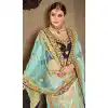 Sky Blue Color Naylon Satin Stone Work Wedding Lehenga | 365943467