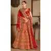 Red Color Velvet Stone Work Wedding Lehenga | 365943468