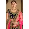 Navy Blue Color Velvet Stone Work Wedding Lehenga | 365943469