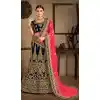 Navy Blue Color Velvet Stone Work Wedding Lehenga | 365943469