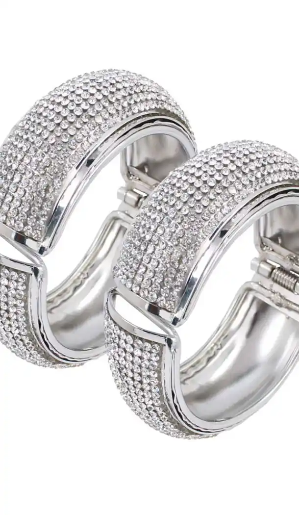 Silver Color Alloy Diamond Kada Style Bangles | 367343658