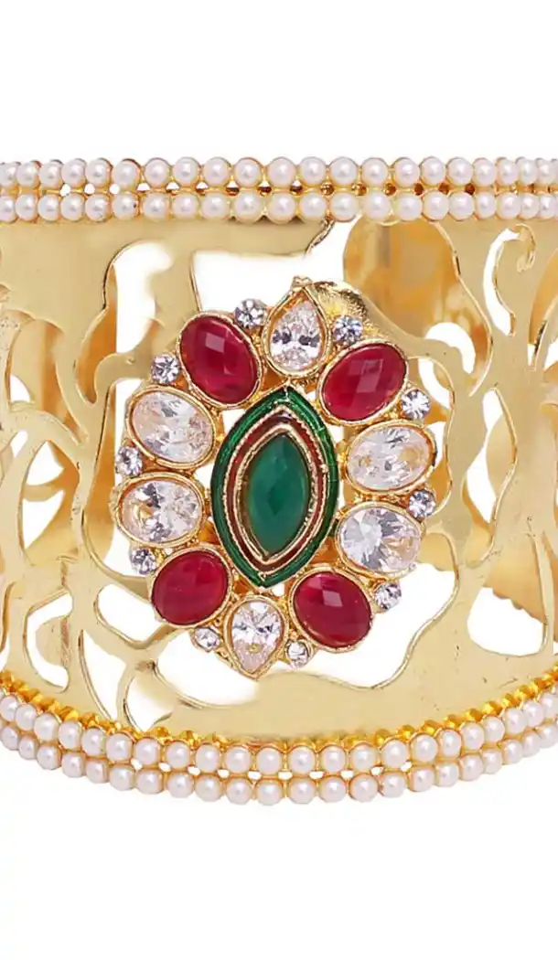 Elegant Gold Color Gold Plated Kada Style Bangles | 367343662