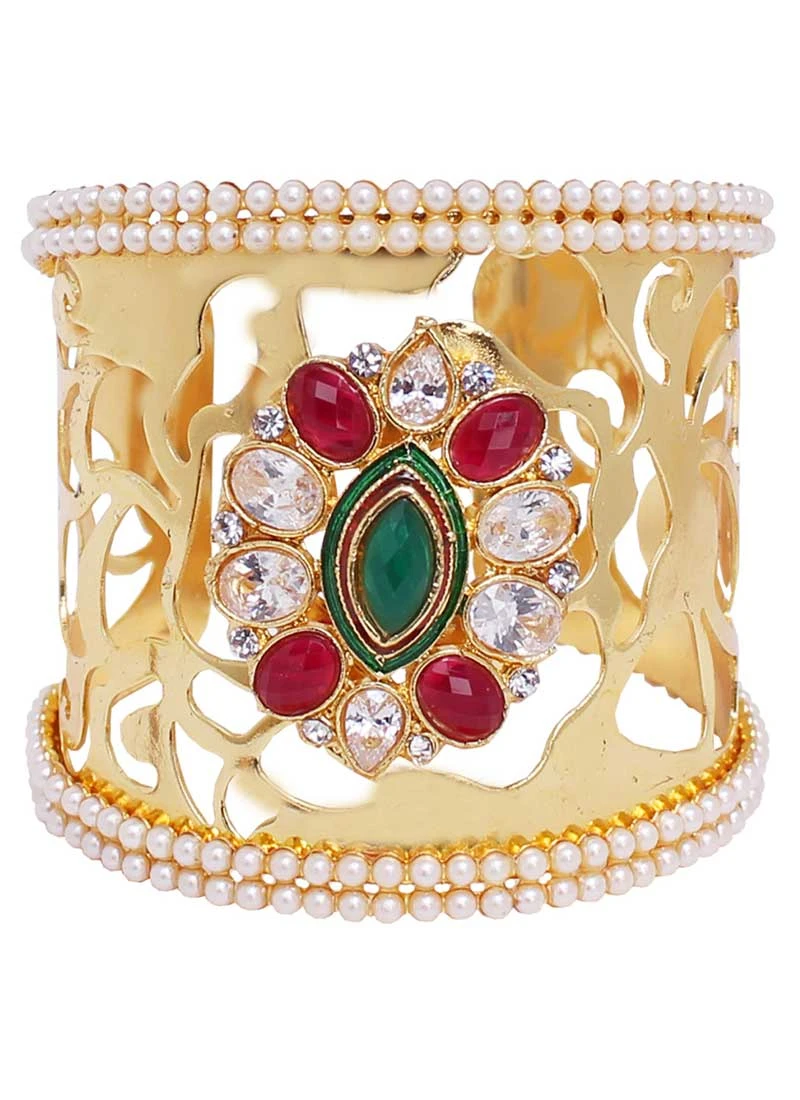 Elegant Gold Color Gold Plated Kada Style Bangles | 367343662