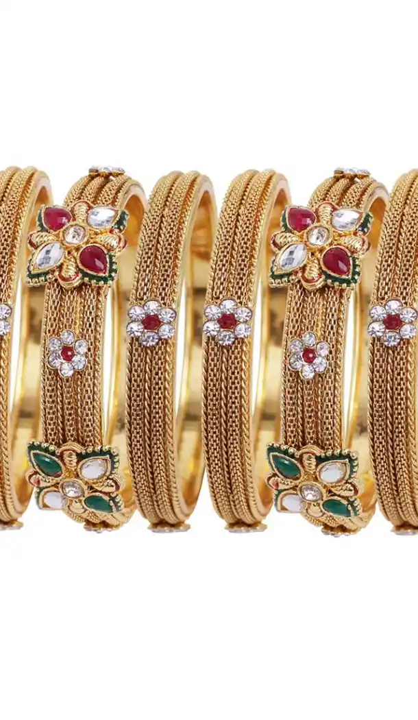 Adorable Gold Color Gold Plated Kada Style Bangles | 367343663