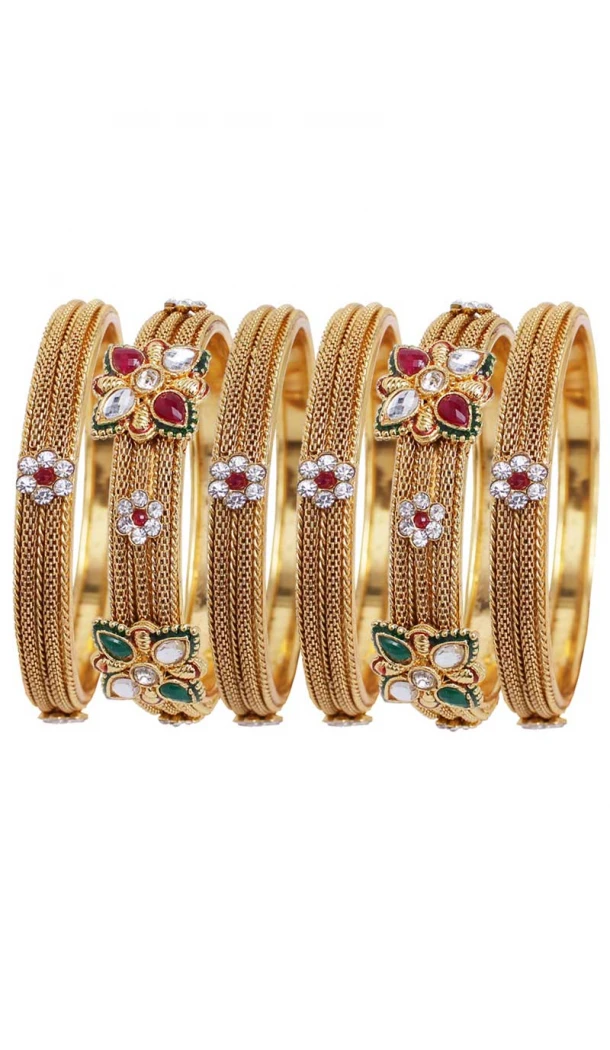 Adorable Gold Color Gold Plated Kada Style Bangles | 367343663