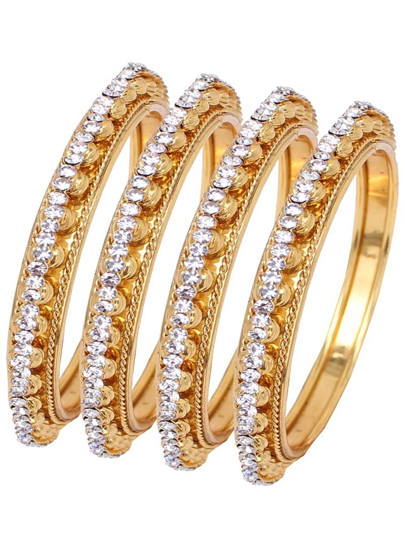 Magnificient Gold Color Gold Plated Kada Style Bangles | 367343665
