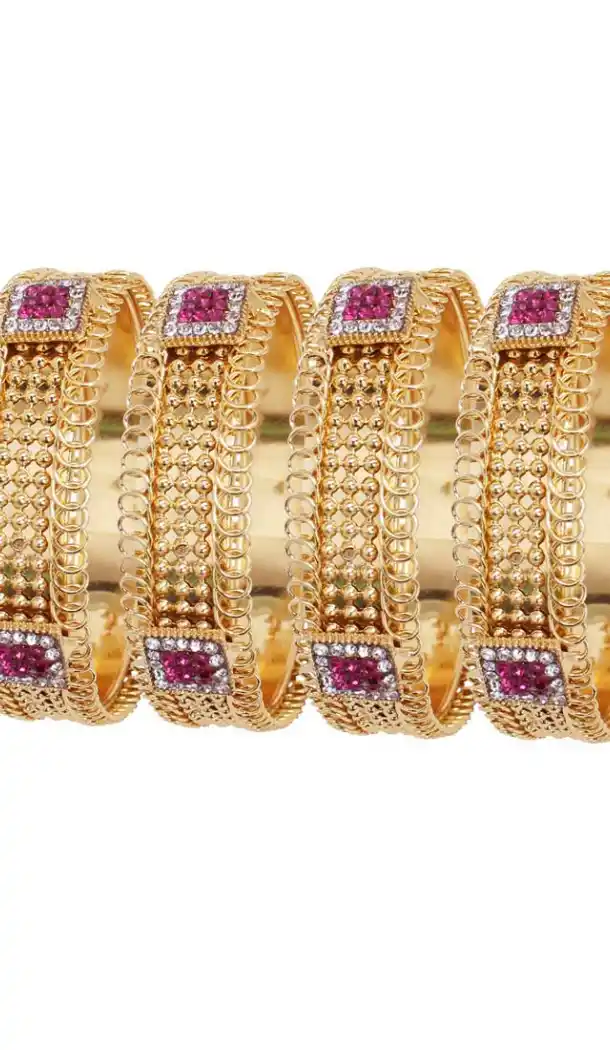 Divine Gold Color Gold Plated Kada Style Bangles | 367343666