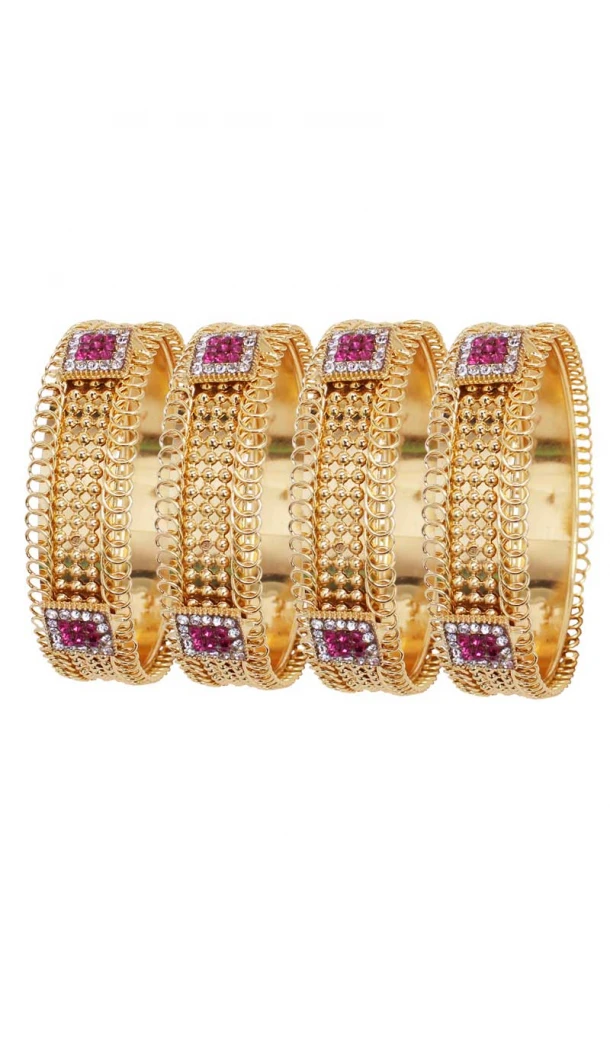 Divine Gold Color Gold Plated Kada Style Bangles | 367343666