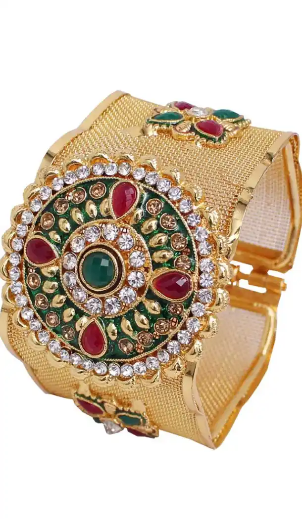 Gleaming Gold Color Gold Plated Kada Style Bangles | 367343667