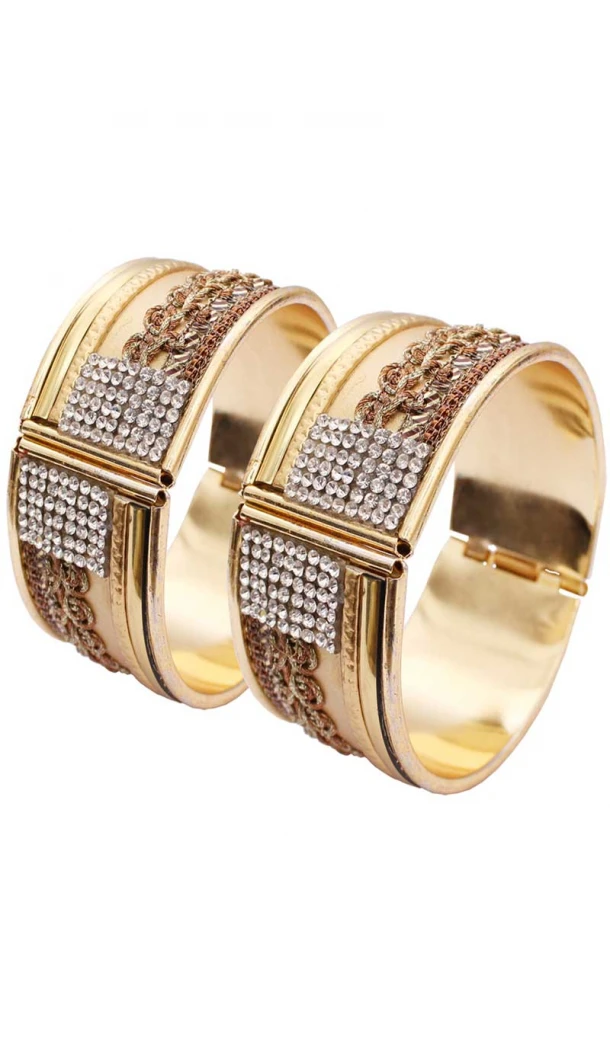 Attractive Gold Color Alloy Gold Plated Kada Style Bangles | 367343671