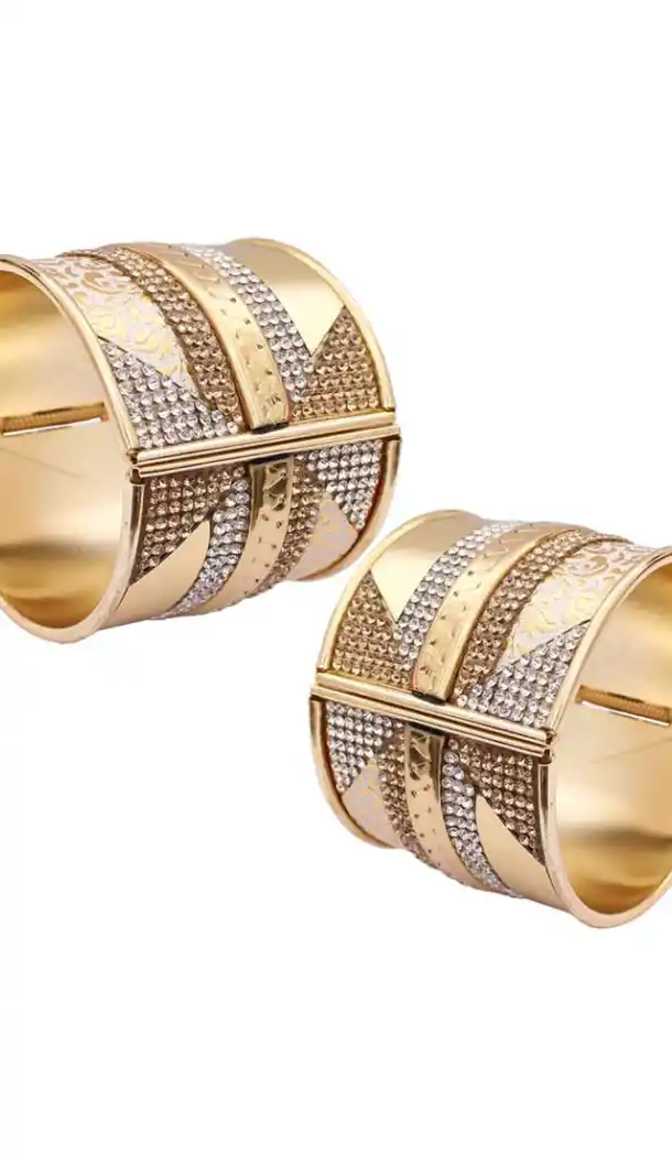 Classy Gold Color Alloy Gold Plated Kada Style Bangles | 367343672