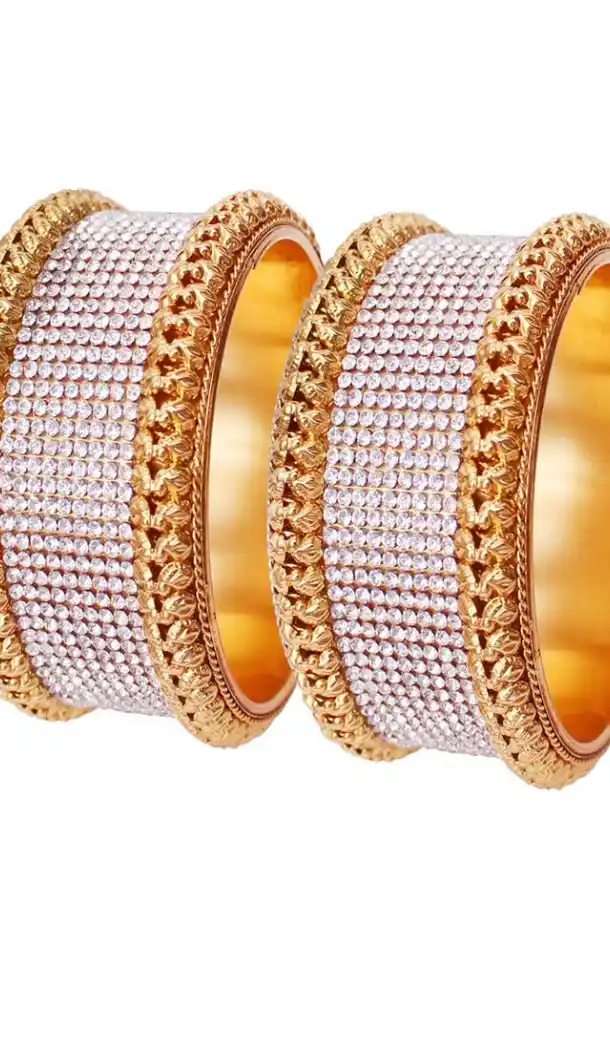 Luxurious Gold Color Alloy Gold Plated Kada Style Bangles | 367343677