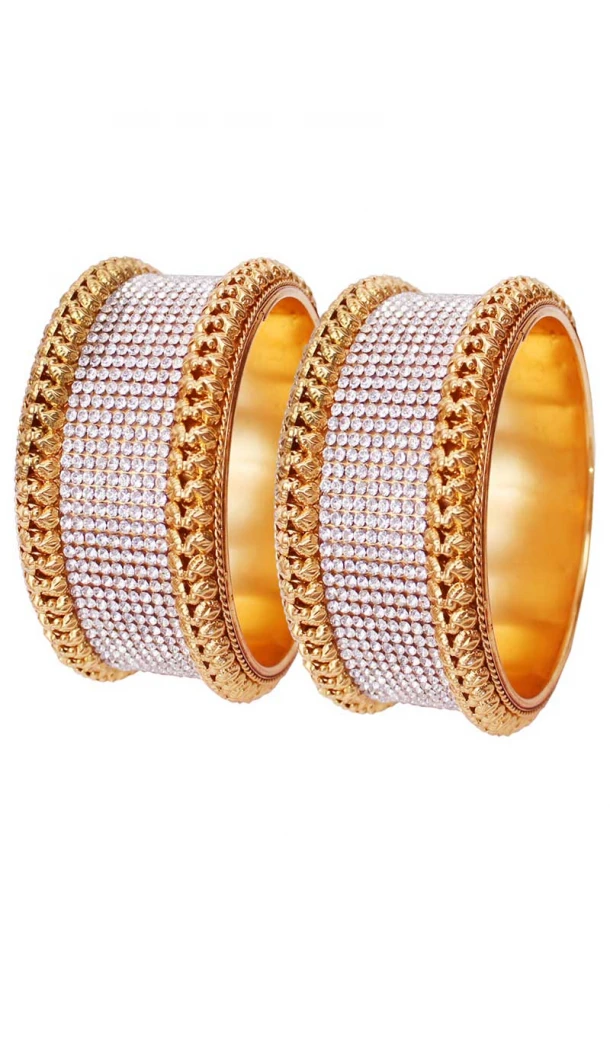 Luxurious Gold Color Alloy Gold Plated Kada Style Bangles | 367343677