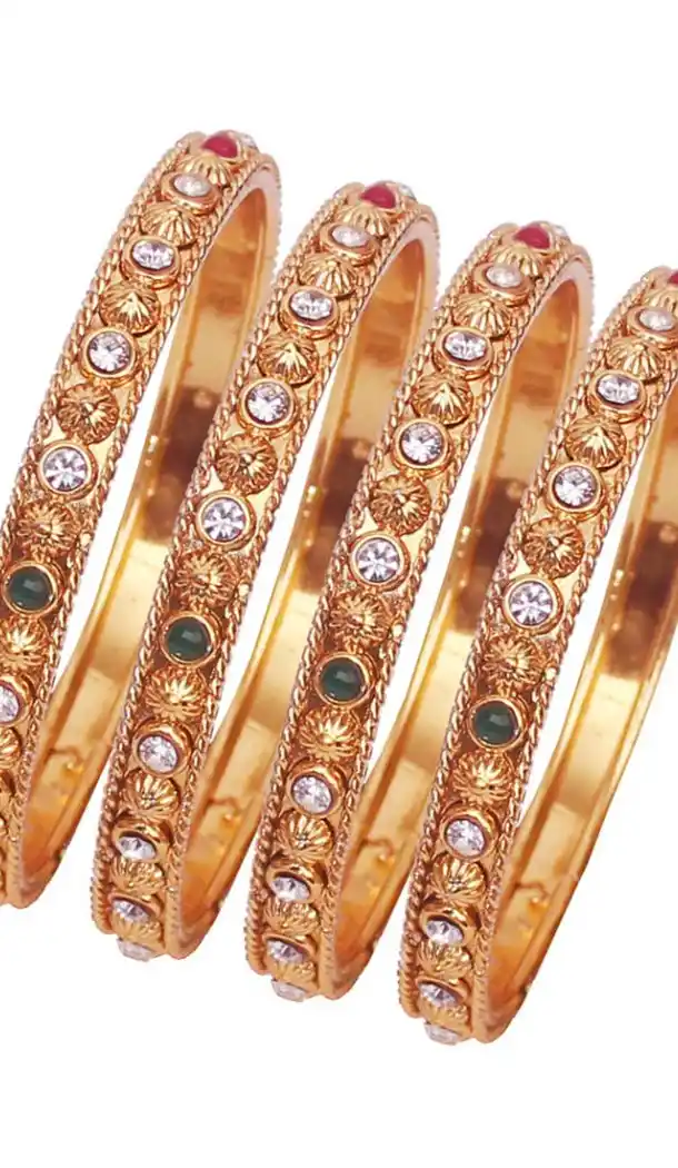 Adorable Gold Color Alloy Gold Plated Kada Style Bangles | 367343678