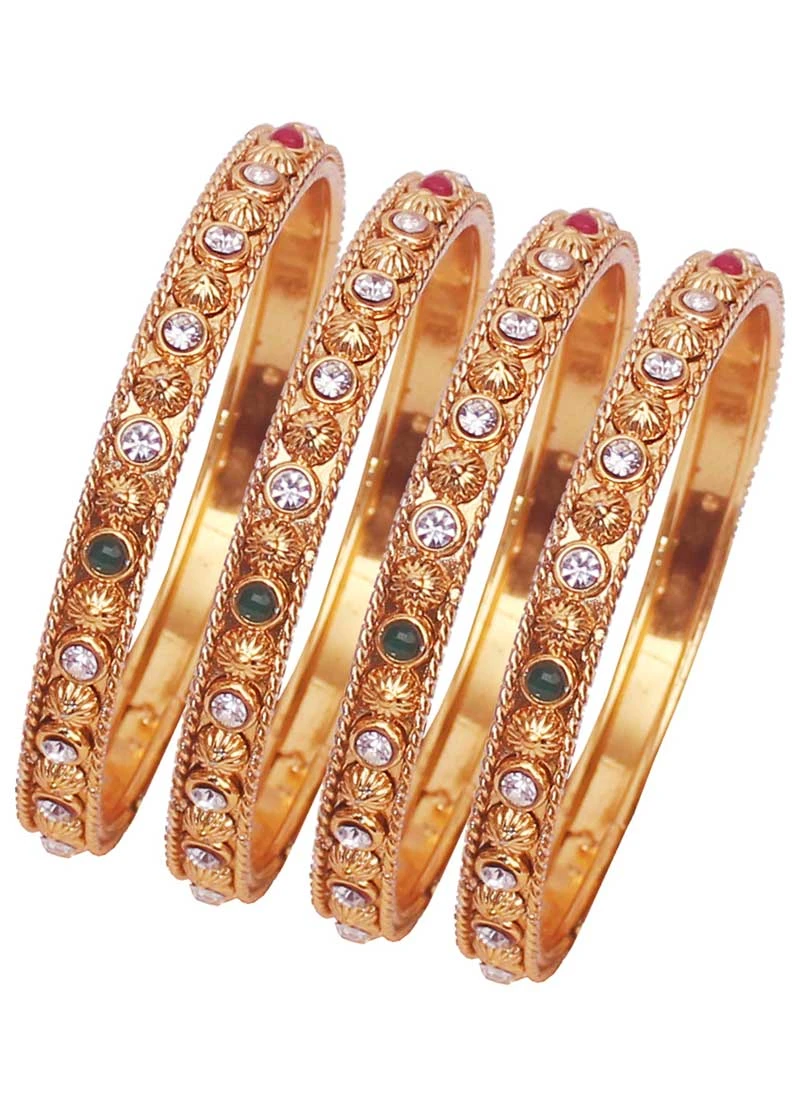 Adorable Gold Color Alloy Gold Plated Kada Style Bangles | 367343678