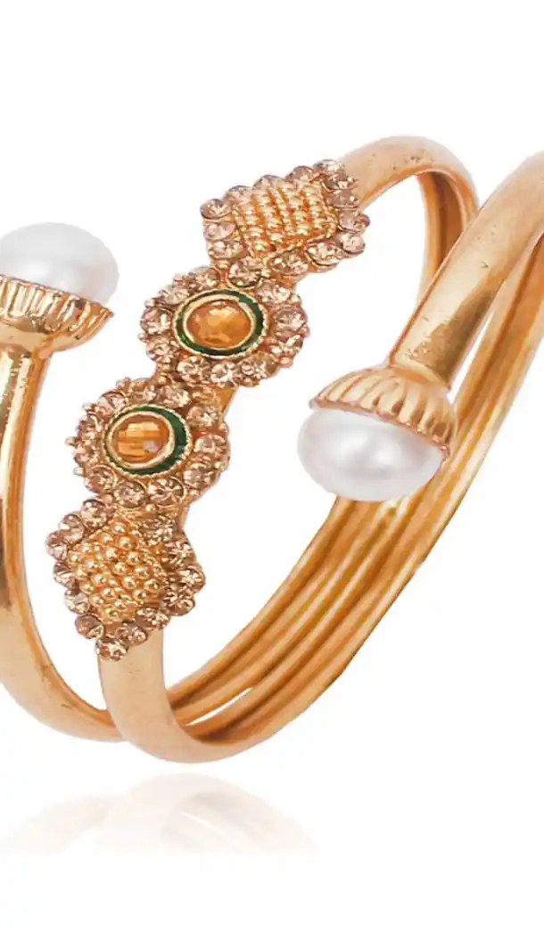 Magnificient Gold Color Alloy Gold Plated Kada Style Bangles | 367343681