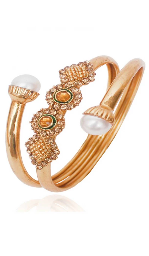 Magnificient Gold Color Alloy Gold Plated Kada Style Bangles | 367343681