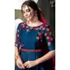 Blue Color Heavy Tapeta Sarteen Silk Designer gown | 369844174
