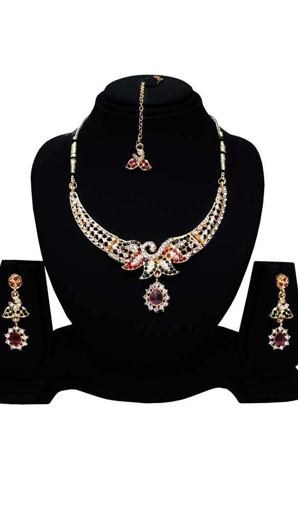 Women's Art Red & Black Color Fashion Necklace Set | 368043884