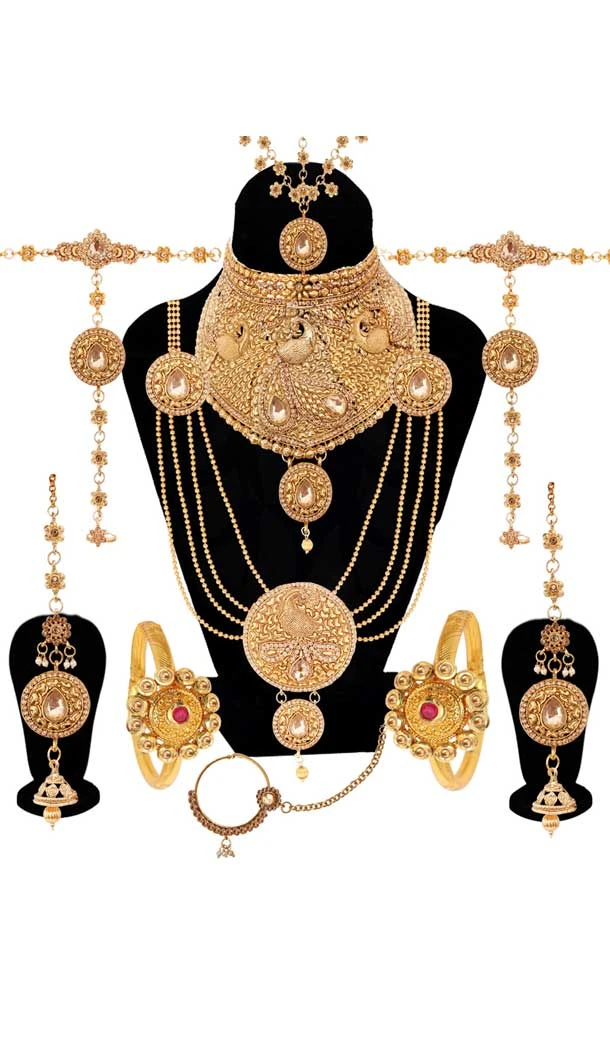 High Fashion Gold Plated Color Dulhan Wedding Necklace | 368043916