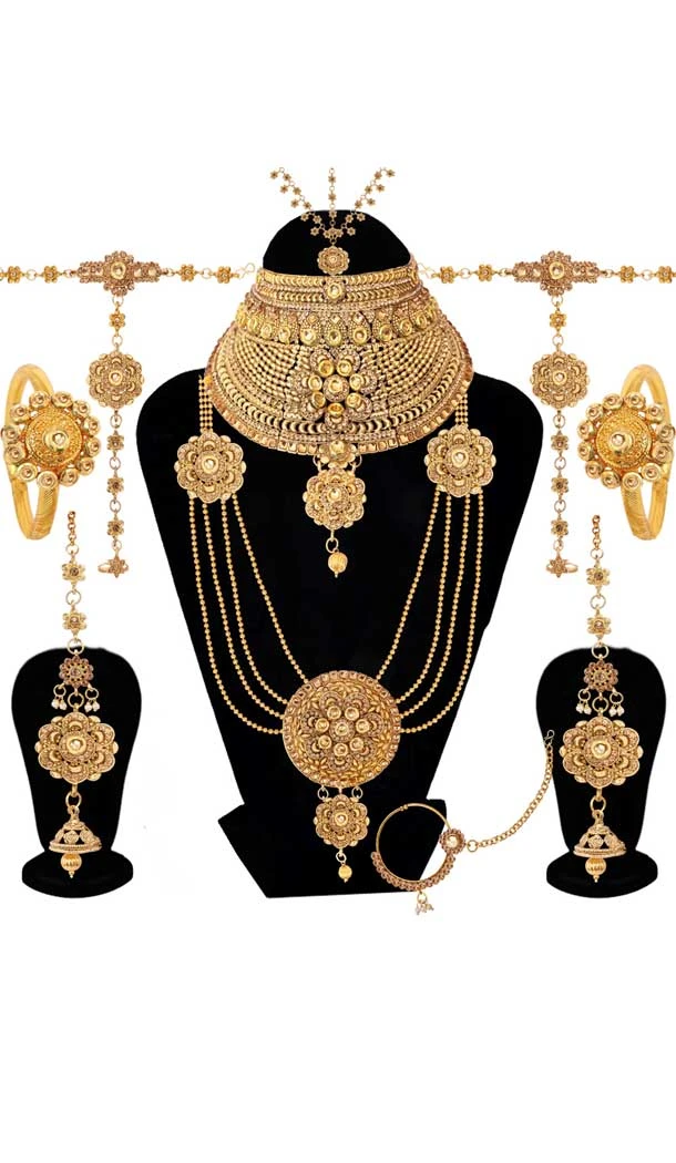 High Fashion Wedding Gold Plated Color Dulhan Necklace | 368043917