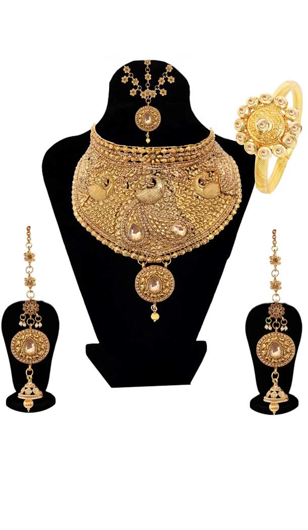 Wedding Fashion Golden Color Dulhan Necklace | 368043923