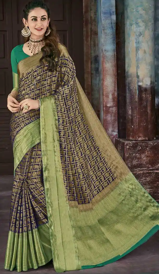 Blue Color Chiffon Jaquard Party Wear Saree | 374244696