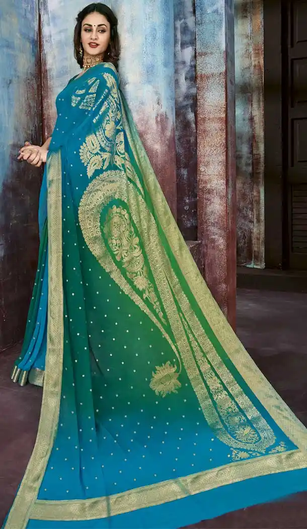 Multi Color Chiffon Jaquard Party Wear Saree | 374244697