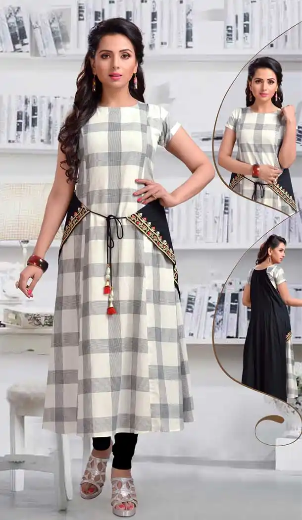 Orange Color Chanderi Pakistani Style Readymade Kurtis | 374444744