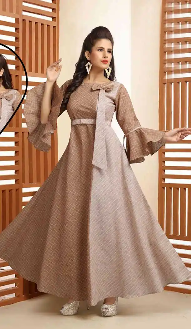 Classy Orange Color Chanderi Pakistani Style Readymade Kurtis | 374444750