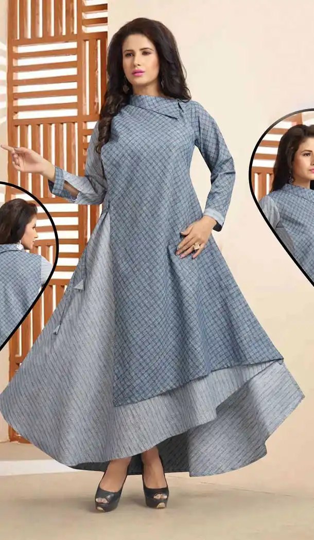Cream Color Cotton Silk Pakistani Style Readymade Kurtis | 374444751