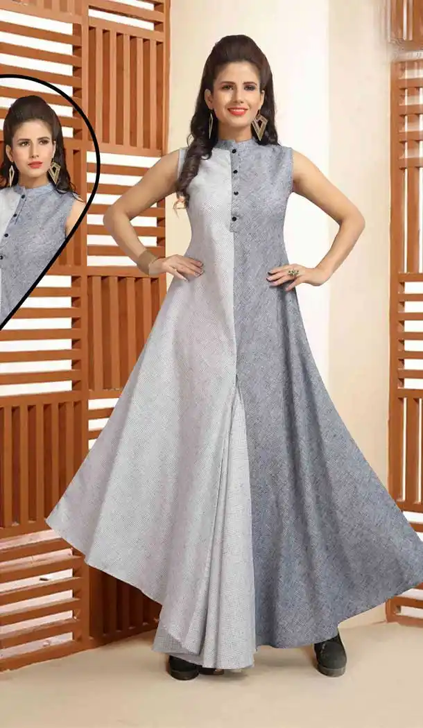 White Black Color Cotton Pakistani Style Readymade Kurtis | 374444752
