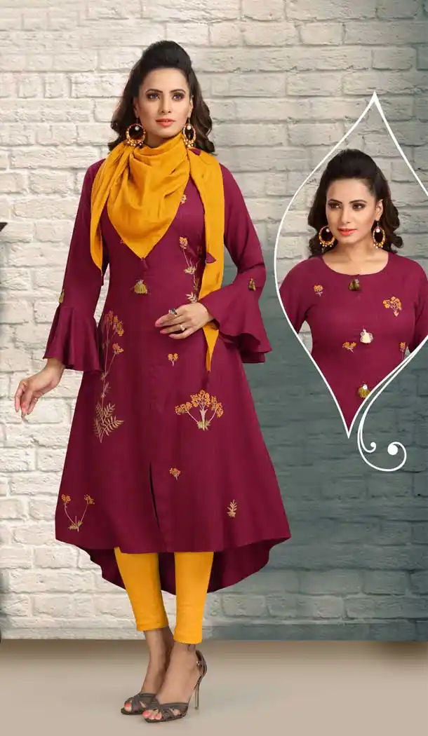 Dazzling Diva Pink Color checkmate Pakistani Style Readymade Kurtis | 374444754