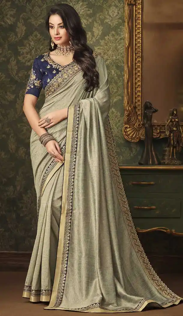 Beige Color Georgette Silk Designer Party Wear Saree | 375744863