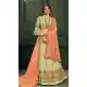 Latest Green Color Pure Silk Indo Western Lehenga Choli | 376544966
