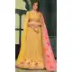 Latest Yellow Color Pure Silk Indo Western Lehenga Choli | 376544969