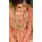 Latest Peach Color Pure Silk Indo Western Lehenga Choli | 376544974