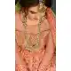 Latest Peach Color Pure Silk Indo Western Lehenga Choli | 376544974