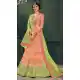 Latest Peach Color Pure Silk Indo Western Lehenga Choli | 376544974