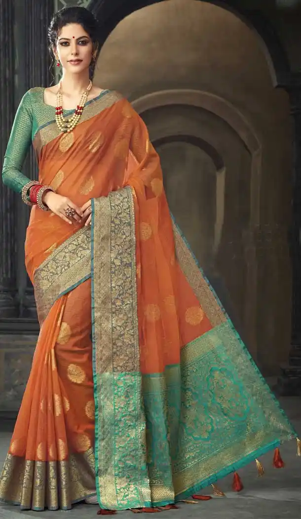 Attractive Green Color Kota Silk Woven Casual Saree | 376244926