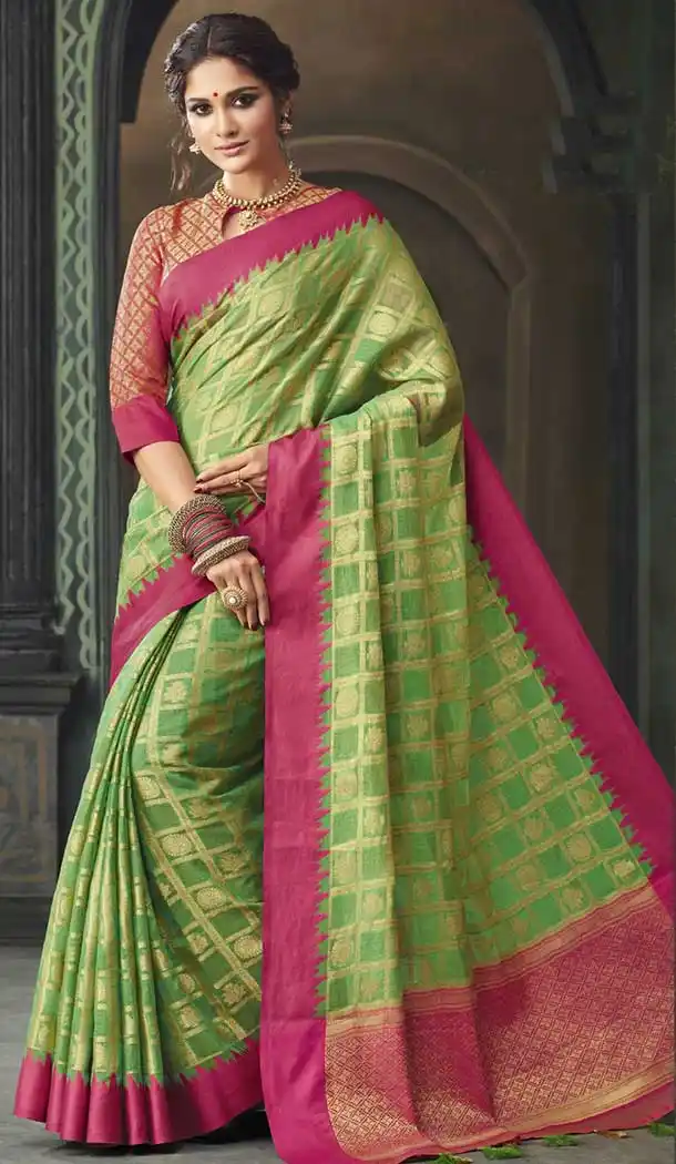 Glamorous Blue Color Kota Silk Woven Casual Saree | 376244927