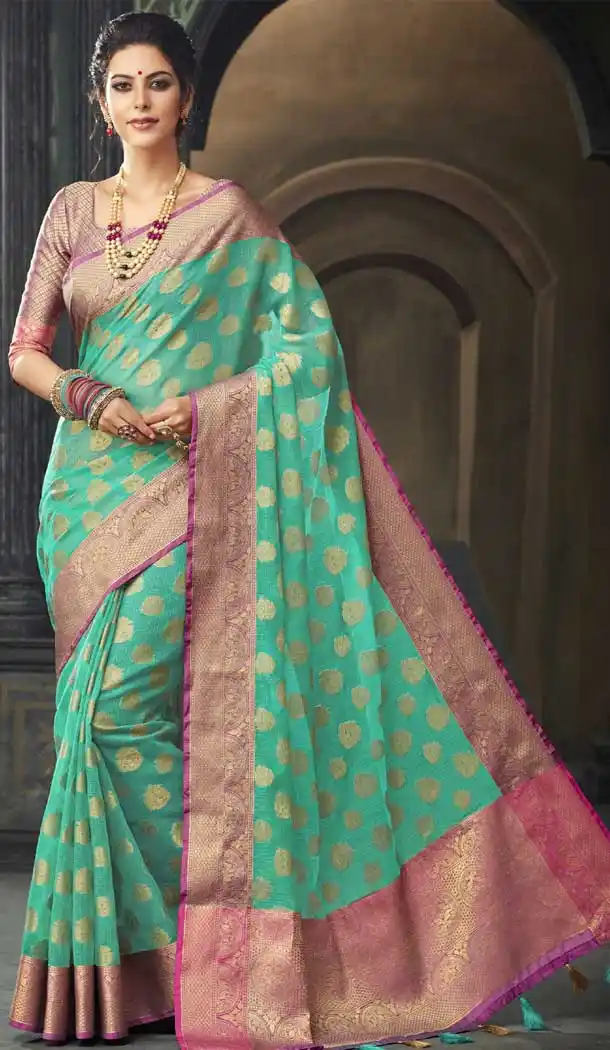 Pink Color Kota Silk Woven Casual Saree | 376244933