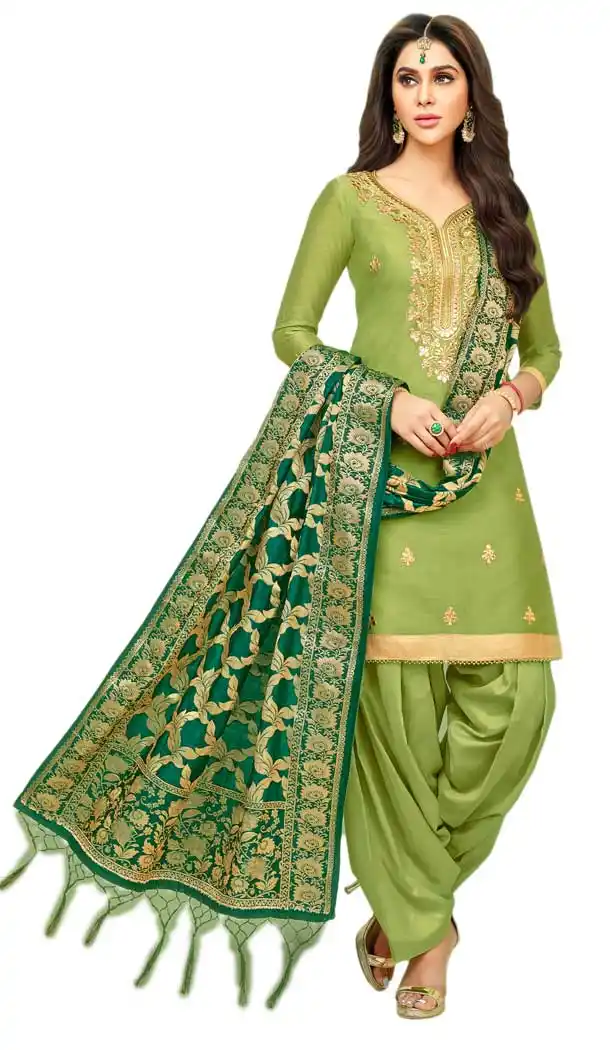 Light Green Color Art Silk Punjabi Patiala Suit | 57596813
