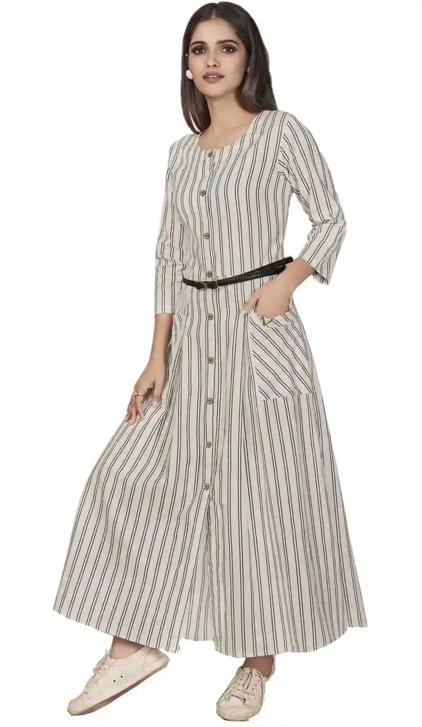 Attractive White Rayon Designer Logn Readymade Kurtis | 57736950