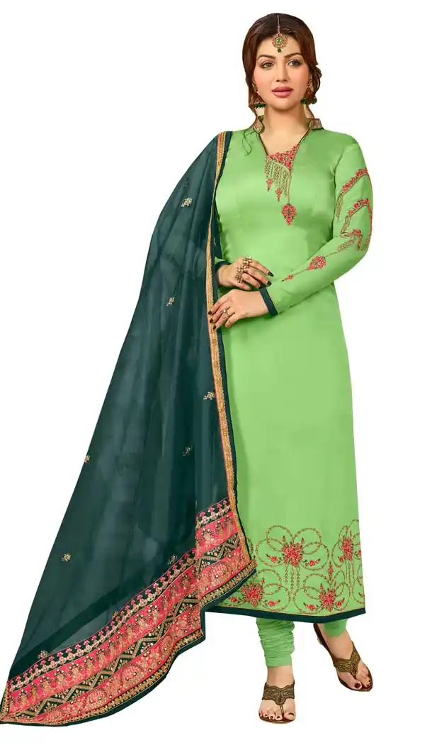 Bollywood Celebrity Ayesha Takia Light Green Salwar Kameez | 58077332