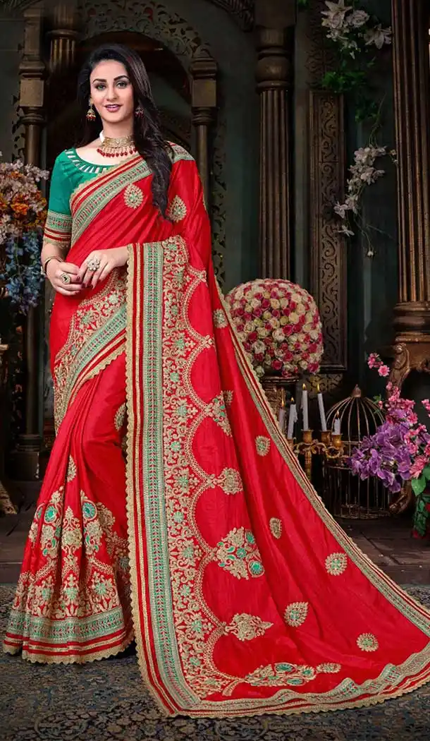 Splendorous Red Art Silk Treditional Saree | 377345089