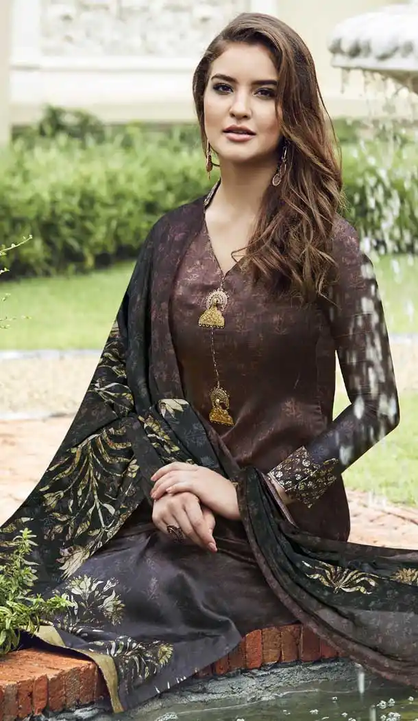 Straight Cut Multi Color Maska Satin Digital Printed Salwar Kameez | 376144915