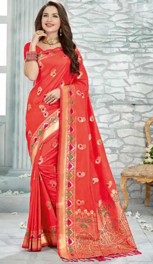 Charming Pink Color Uppada Silk Party Wear Sarees | 377645156