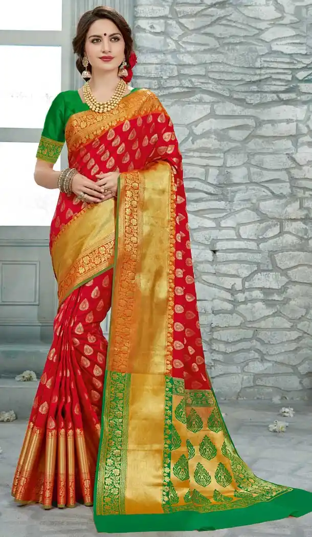 Magnificient Red Color Uppada Silk Party Wear Sarees | 377645162